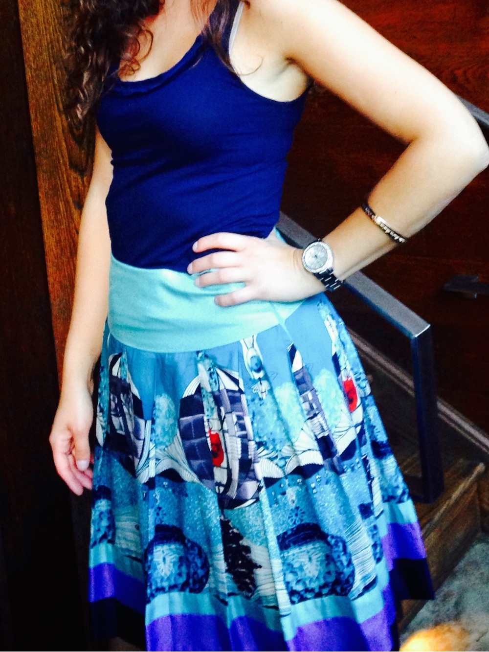 Custo Barcelona Teal Blue Skirt